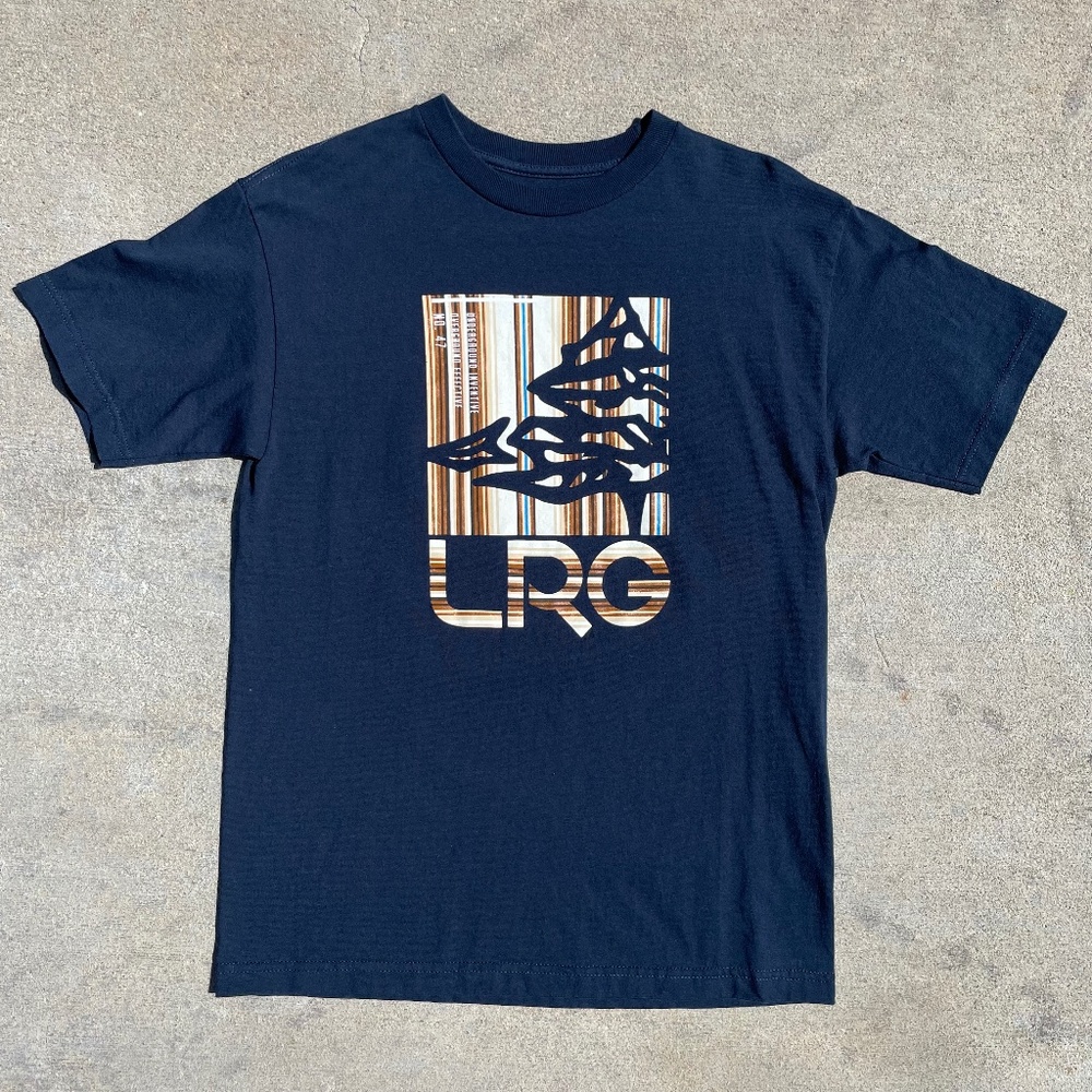 LRG Lifted Research Group Medium Dark Blue Cotton Graphic Tee